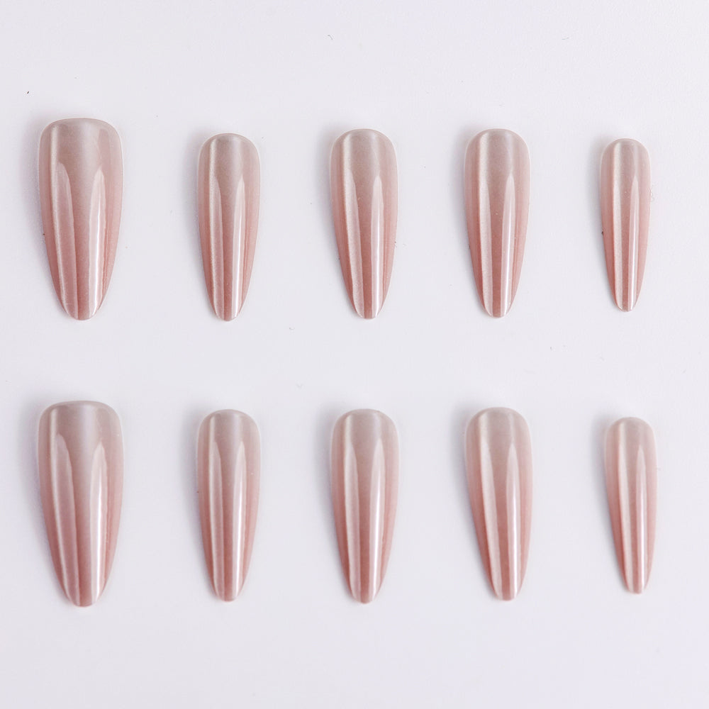 Simple Elegance Kyoto Long Press-On Nails – Handcrafted Durable Fake Nails for Elegant Look