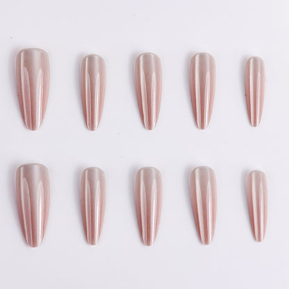 Simple Elegance Kyoto Long Press-On Nails – Handcrafted Durable Fake Nails for Elegant Look