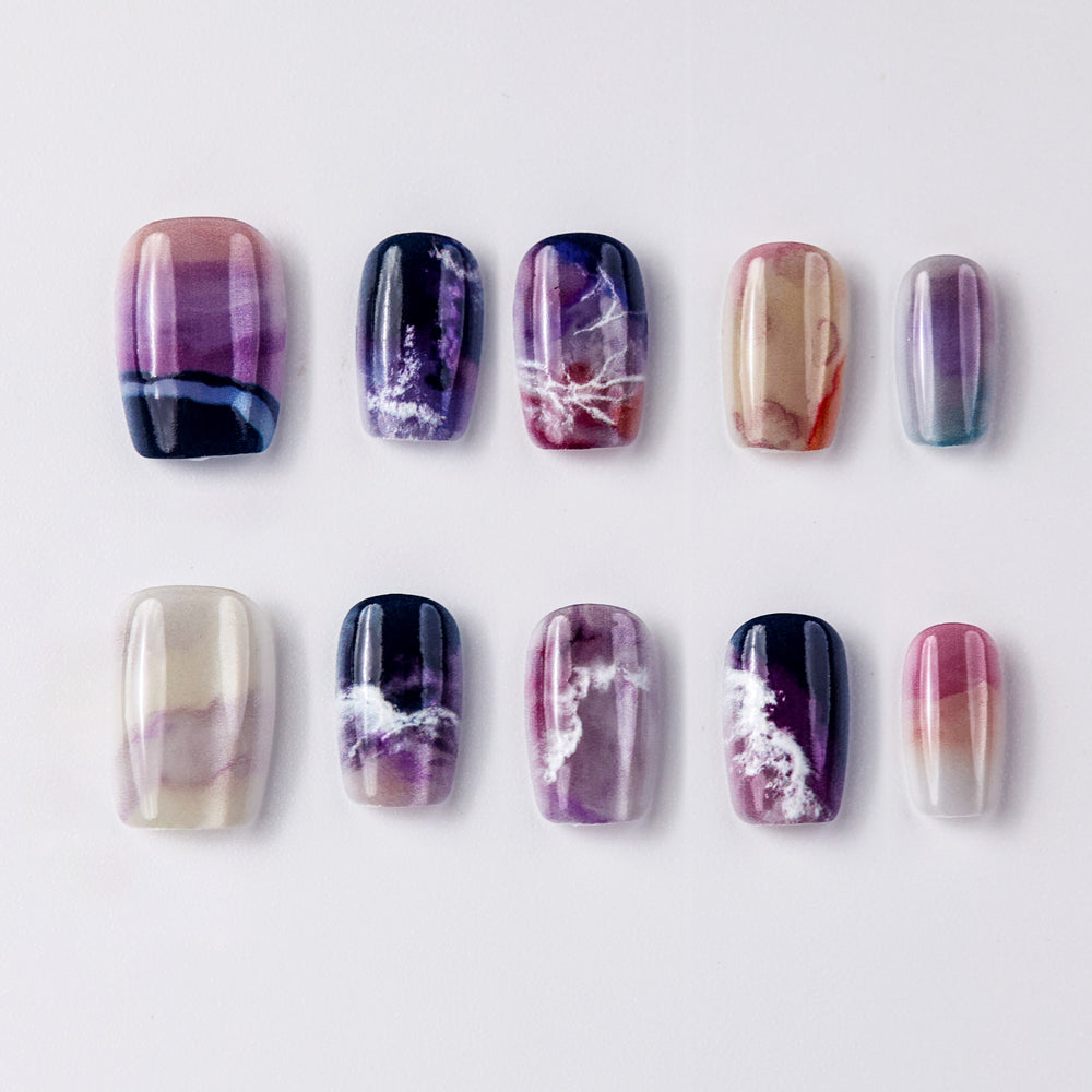 Oriental Feitian Natural Press-On Nails – Handcrafted Durable Fake Nails Inspired by Oriental Design