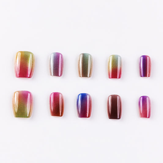 Bubble Lollipop Natural Press-On Nails – Handcrafted Durable Fake Nails with Playful Lollipop Design