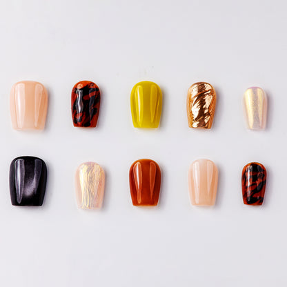 Tokyo Museum The Caramel Natural Press-On Nails - Handcrafted, Reusable & Durable Luxury Press-On Nails