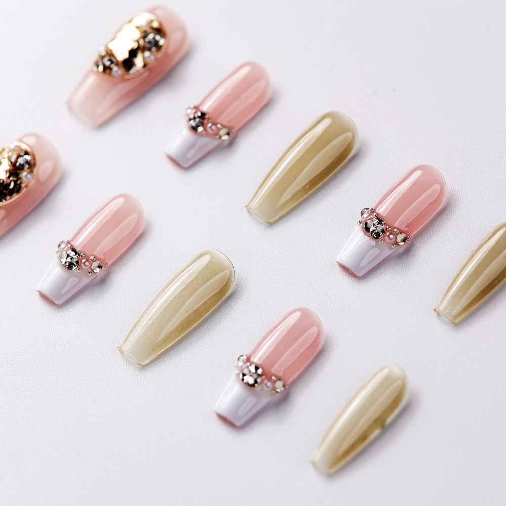 Close-up of UpsideDown Medium Press-On Nails - Handcrafted with Durable & Elegant Design