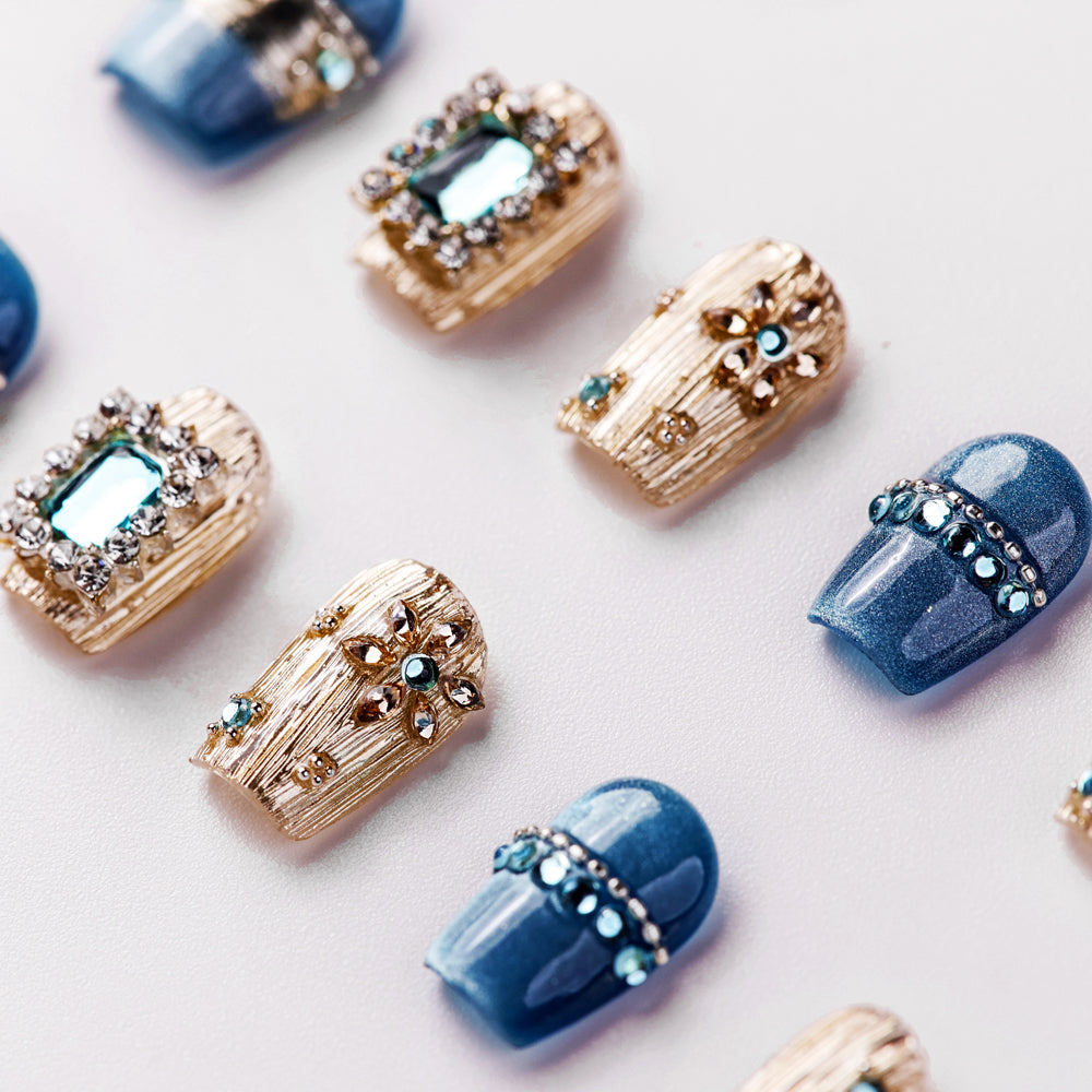 Close-up of Pure Island Natural Press-On Nails - Handcrafted with Durable & Elegant Design