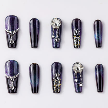 Sweet Rock Interstella Long Press-On Nails - Handcrafted, Reusable & Durable Luxury Press-On Nails