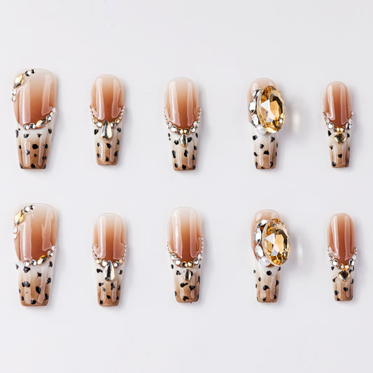 Paw Pal Sexy Cat Long Press-On Nails – Handcrafted & Durable Fake Nails for a Playful Look