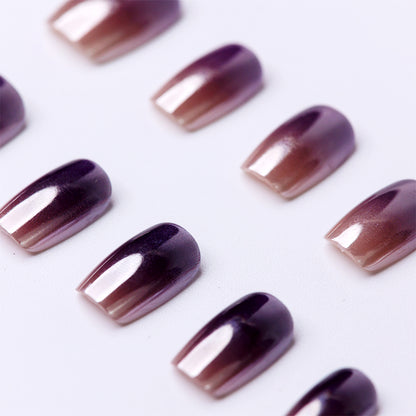 Close-up of Simple Elegance San Francisco Natural Press-On Nails – Handcrafted, Reusable, Durable Fake Nails