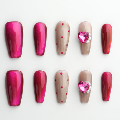 Modern Spice Berry Bless Medium Press-On Nails – Handcrafted Durable Fake Nails with Rich Berry Design